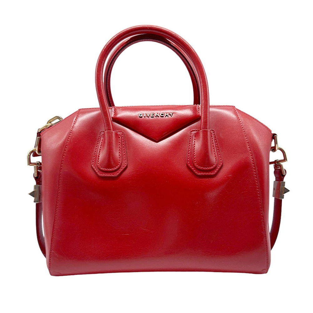 Givenchy Antigona Leather 2way Shoulder Bag Red Gold
